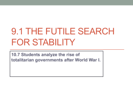 9.1 The Futile Search for Stability