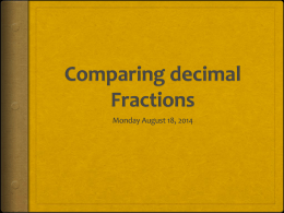 Comparing decimal Fractions