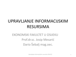Predavanja (2014/15.) - Ekonomski fakultet u Osijeku