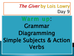 The Giver by Lois Lowry Day 2