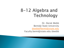 Algebra and Technology - Bemidji State University