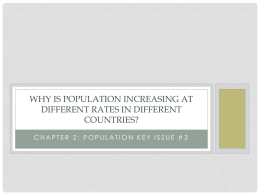 Why is population increasing at different rates in different countries?