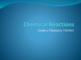 Chemical Reactions - OISE-IS-Chemistry-2011-2012