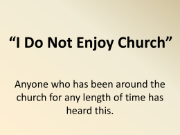 I Do Not Enjoy Church - Simple Bible Studies