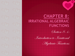 Irrational algebraic function