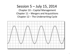 Chapter 10 * Capital Management Chapter 11 * Mergers