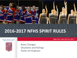 2016-17 Spirit Rules PowerPoint - Mississippi High School Activities