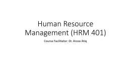 Human Resource Management (HRM 401)