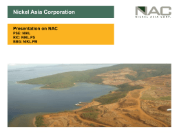 Manicani Mine - Nickel Asia Corporation