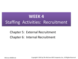 Part 3 Staffing Activities: Recruitment