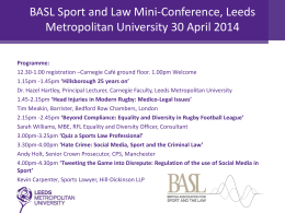 BASL Sport and Law Mini-Conference, Leeds Metropolitan