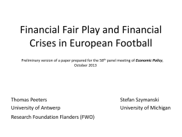Financial Fair Play in the English Premier League