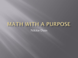 Math With a purpose - Math Recovery and More