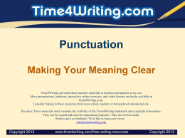 Punctuation Making Your Meaning Clear
