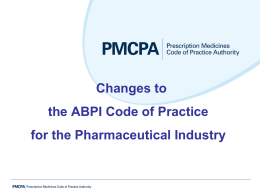 Changes to the ABPI Code of Practice for the