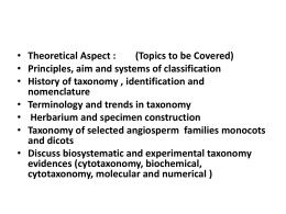 Plant systematic and taxonomy