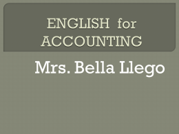 ENGLISH for ACCOUNTING