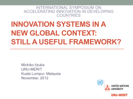 Innovation systems in a new global context - UNU