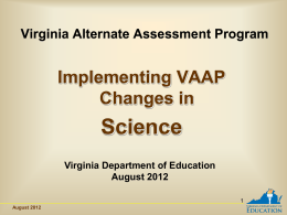 Implementing VAAP Changes in Science File
