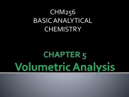 CHAPTER 5 Volumetric Analysis