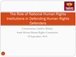 the full presentation - South African Human Rights Commission
