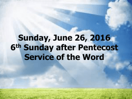 June 26th ppt - Faith Lutheran Church