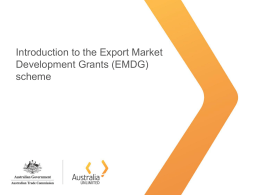 Export Market Development Grants (EMDG)