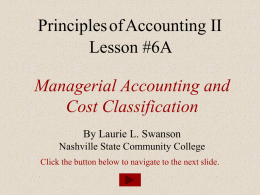 Managerial Accounting - Nashville State Community College