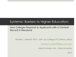 Barriers to a College Education