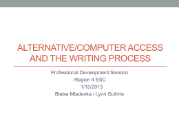 Alternative_Computer Access and the Writing Process notes