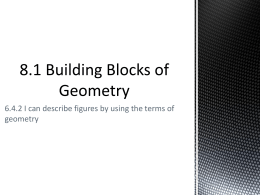 8.1 Building Blocks of Geometry
