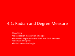 4.1: Radian and Degree Measure