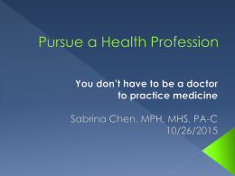 Pursue A Health Profession - Health Professions Program
