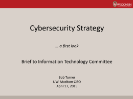 Cybersecurity Strategy Brief to ITC