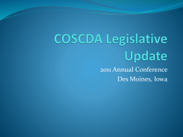 COSCDA Legislative Update