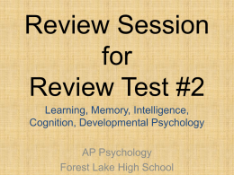 Review Session for Review Test 2