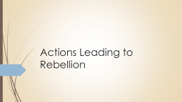 Actions Leading to Rebellion