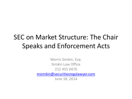 SEC Secondary Trading Market Changes of June 5 and 6, 2014