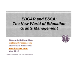 EDGAR and ESSA Training May 2016