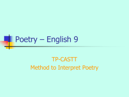 Poetry – English 9