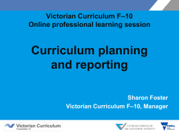 Curriculum Planning and Reporting