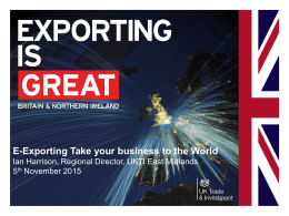 E-Exporting Take your business to the world