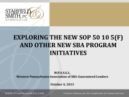 SOP5010(5)(F) - Western Pennsylvania Association Of SBA