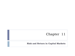 Risk and Return in Capital Markets