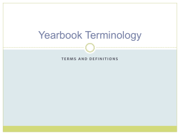 Yearbook Terminology