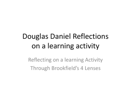 Douglas Daniel Reflections on a learning activity