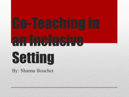 Co-Teaching in an Inclusive Setting