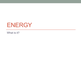 Energy - MYP PHYSICS