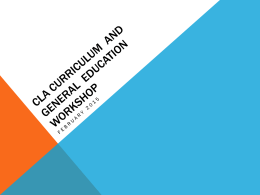 CLA Curriculum Workshop
