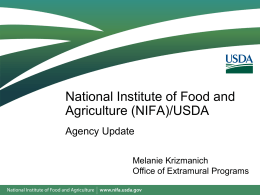 National Institute of Food and Agriculture (NIFA)/USDA